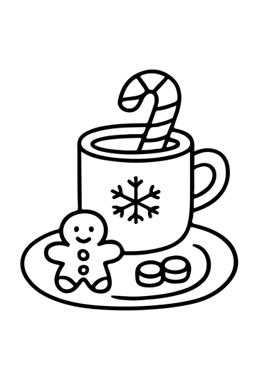 coloriage tasse de chocolat hiver