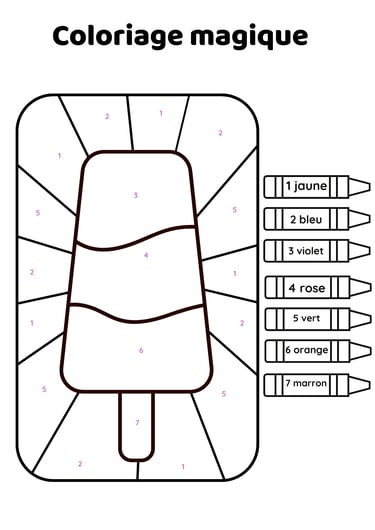 coloriage magique bâtonnet de glace