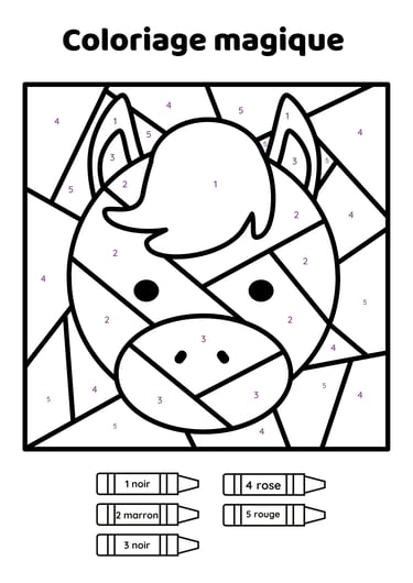 coloriage magique cheval