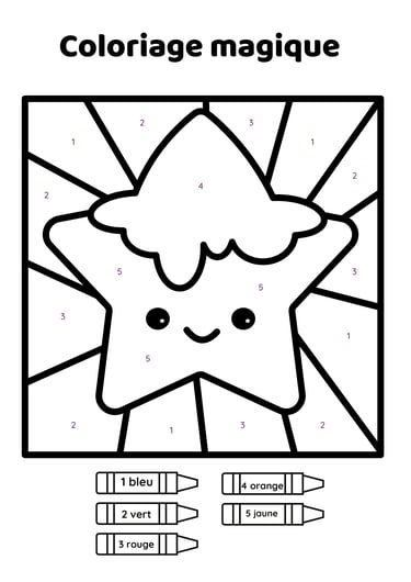 coloriage magique étoile