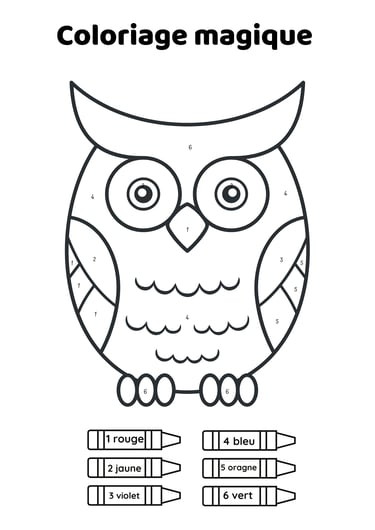 coloriage magique hibou