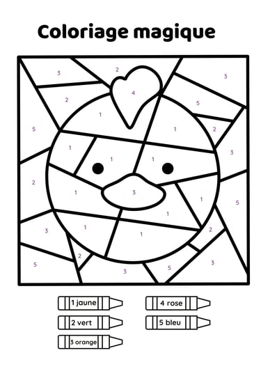 coloriage magique poule 3 ans 