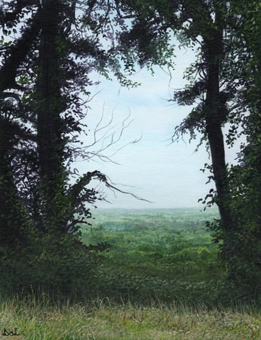 A Hidden View, landscape painting by Sussex artist Darren Slater