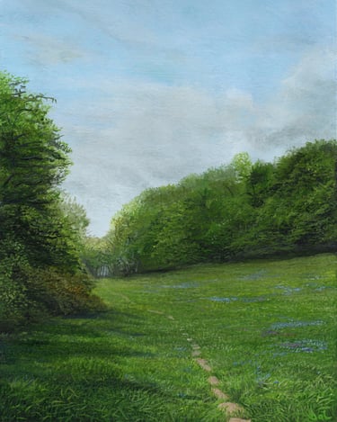 A Sussex Path, landscape painting by Sussex artist Darren Slater