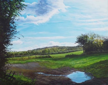 After Rain, landscape painting by Sussex artist Darren Slater