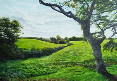 Autumn Begins, landscape painting by Sussex artist Darren Slater