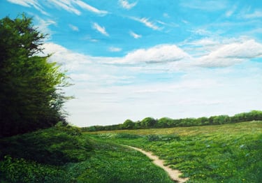Following The Summer Paths, landscape painting by Sussex artist Darren Slater