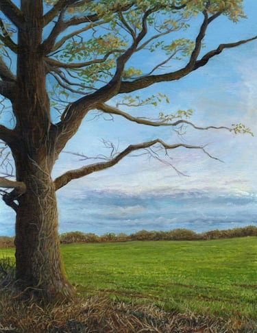 From The Fields Edge, landscape painting by Sussex artist Darren Slater