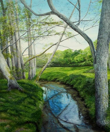 Mid-Morning Amble, landscape painting by Sussex artist, Darren Slater