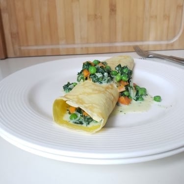 German Pancake with veggies on plate - Grandma's German Cookbook