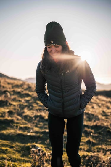 Portrait photography on the mountain with sun