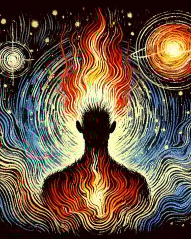 Dark celestial inferno, cosmic entity.
