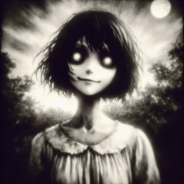 Dark Series 002: Shiori – A dark fantasy anime-style portrait of Shiori.