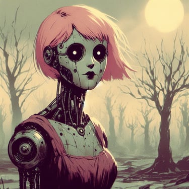 X0 | A robot, anime-like woman with pink hair.