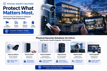 Video surveillance and access control system with mobile monitoring and smart building security 