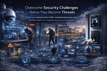 Advanced physical security solutions preventing theft and unauthorized access with AI monitoring 