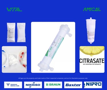 OEM dialysis consumables compatible with Fresenius Baxter Nipro BBraun Nikkiso haemodialysis machine