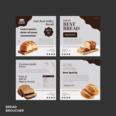 Instagram poster showcasing fresh artisan bread with 50% discount offer