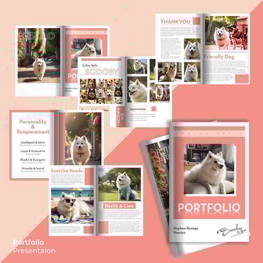 Professional bifold brochure with a clean layout, featuring the front cover with a bold logo and headline