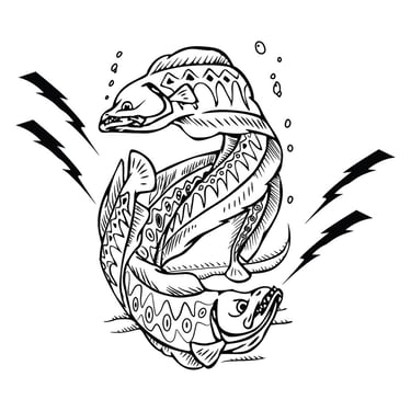 Minimalist one-color vector illustration of fish