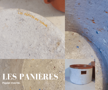 panière de décoration écoresponsable en papier mâché Les Pépites du Tiroir