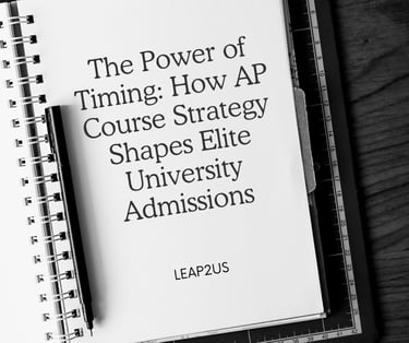 Infographic showing the 4-year AP course progression for international students targeting top-tier U
