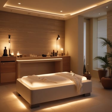 a woman getting a massage in a room