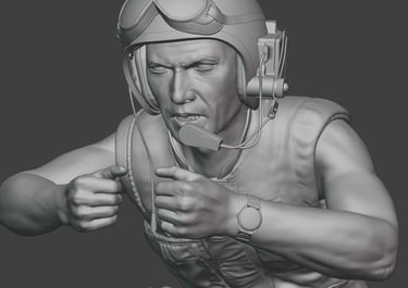 Vietnam War US M48 tank crew figure with mounted heavy machine gun detailed 3D model