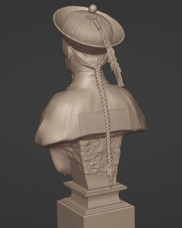 Chinese Qing Dynasty Official 3D digital sculpture