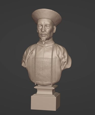 Chinese Qing Dynasty Official 3D digital sculpture