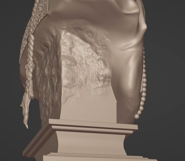Chinese Qing Dynasty Official 3D digital sculpture