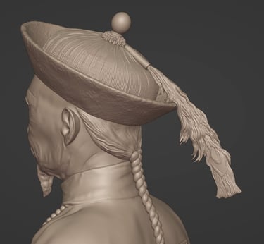 Chinese Qing Dynasty Official 3D digital sculpture