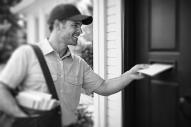 mailman delivering a letter