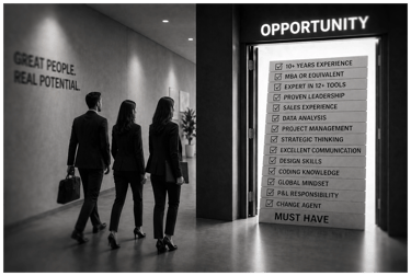 a group of candidates passing by a 14-item checklist requirements