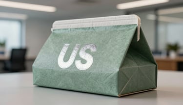 A premium straight tuck end carton for high-end skincare, featuring clean typography and a muted blue finish, North American / US professional style.