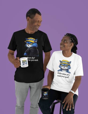 Camisetas oversizeds nas cores preta e branca, com estampas da Bad Mood Colleccion 