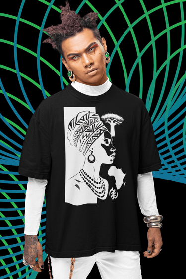 Inspirada nas raízes africanas, esta Oversize transmite ecultura e identidade em cada detalhe. 