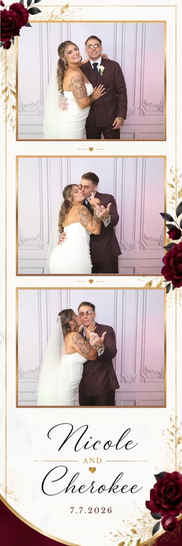 Photo booth rental at wedding in Burleson, TX with premium prints - DFW Pro Booth