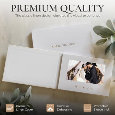 Customized cover video book for clients to view their guests and feel the emotions