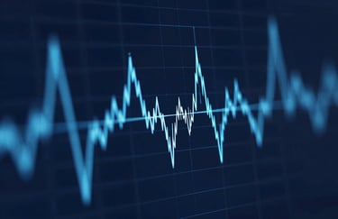 Abstract visualization of rapid data processing and high-frequency trading pulses, sleek lines, deep contrast with #0B132B and #5082A7 colors.