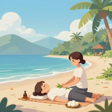 Serene outdoor view of a luxury wellness resort surrounded by lush greenery and natural light.