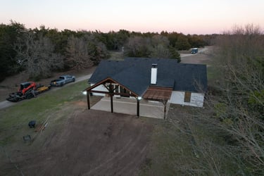 Modern Black Pergola Aerial View