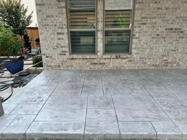 Glossy Stamped Concrete Floor Gray