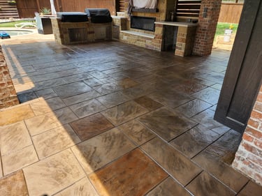 Glossy Stamped Concrete Floor