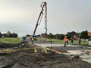 Concrete Poured down the Road