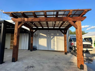 Pergola with Roof and Large Beam