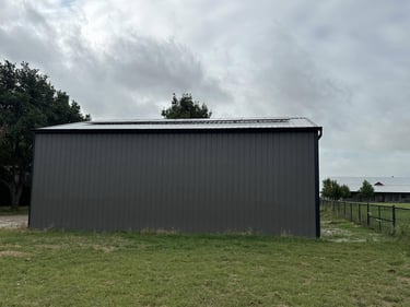 Metal Shop with Solar Panel