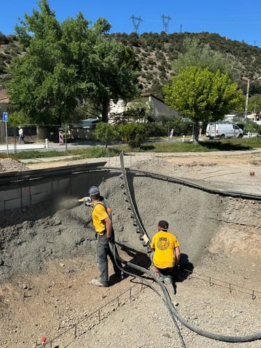 chantier projection béton