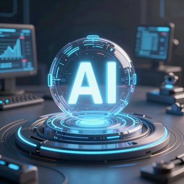 An advanced robot arm assembling delicate machinery against a light blue futuristic background.