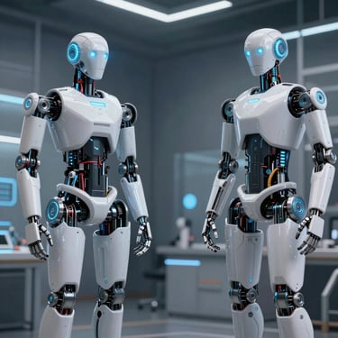 Close-up of advanced robotics components assembling with precision.